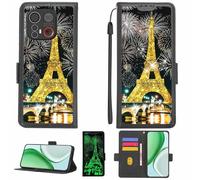 Aroepurt Case Compatible for Emporia ME6 5G Phone Case Flip Cover [with Tempered Glass Screen Protector][RFID Blocking][Gold Glitter+Luminous] LPT-TT