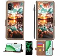 Aroepurt Case Compatible for Energizer Ultimate U608s Phone Case Flip Cover [with Tempered Glass Screen Protector][RFID Blocking][Luminous Effect] LPT-FJ