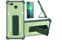 Aroepurt Case Compatible for Fairphone 3+PLUS Phone Case Cover [with Tempered Glass Screen Protector] Hybrid Case [Folding Support Magnetic] [Frosted anti-fingerprint] Green