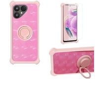 Aroepurt Case Compatible for Fairphone 6 Gen.6 Phone Case Cover [with 1* Tempered Glass Screen Protector] PC + Silicone [360 Metal Ring, Magnetic Car Mount] TZZH-FEN