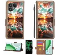 Aroepurt Case Compatible for Fairphone 6 Gen.6 Phone Case Flip Cover [with Tempered Glass Screen Protector][RFID Blocking][Luminous Effect] LPT-FJ