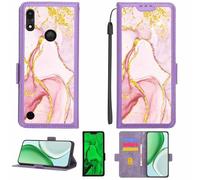 Aroepurt Case Compatible for Gabb Phone 4 Phone Case Flip Cover [with Tempered Glass Screen Protector][RFID Blocking][Gold Glitter+Luminous] LPT-FDL