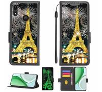 Aroepurt Case Compatible for Gabb Phone 4 Phone Case Flip Cover [with Tempered Glass Screen Protector][RFID Blocking][Gold Glitter+Luminous] LPT-TT