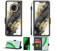 Aroepurt Case Compatible for Gigaset GX4 PRO Phone Case Flip Cover [with Tempered Glass Screen Protector][RFID Blocking][Gold Glitter+Luminous] LPT-HDL