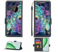Aroepurt Case Compatible for Gigaset GX6 PRO Phone Case Flip Cover [with Tempered Glass Screen Protector][RFID Blocking][Colorful Reflect Light] LPT-HTT