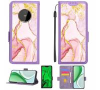 Aroepurt Case Compatible for Gigaset GX6 PRO Phone Case Flip Cover [with Tempered Glass Screen Protector][RFID Blocking][Gold Glitter+Luminous] LPT-FDL