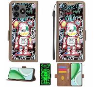 Aroepurt Case Compatible for Hammer Blade Va 5G Phone Case Flip Cover [with Tempered Glass Screen Protector][RFID Blocking][Luminous Effect] LPT-MXX