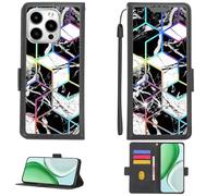 Aroepurt Case Compatible for Hisense Enigma SE Phone Case Flip Cover [with Tempered Glass Screen Protector][RFID Blocking][Colorful Reflect Light] PTH-HS