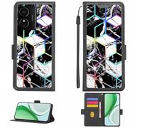 Aroepurt Case Compatible for HMD Arc Phone Case Flip Cover [with Tempered Glass Screen Protector][RFID Blocking][Colorful Reflect Light] LPT-HS