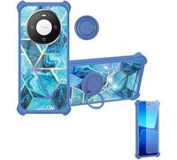 Aroepurt Case Compatible for Huawei Mate 80 Phone Case Cover [with 1* Tempered Glass Screen Protector][Hard PC + Soft Silicone][Ring Support] [Colorful Reflect Light] IMDL-LS