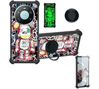 Aroepurt Case Compatible for Huawei Mate 80 Pro Max Phone Case Cover [with 1* Tempered Glass Screen Protector][Hard PC + Soft Silicone][Ring Support] [Luminous Effect] YGH-MXX