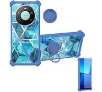 Aroepurt Case Compatible for Huawei Mate 80 Pro Max Phone Case Cover [with 1* Tempered Glass Screen Protector][Hard PC + Soft Silicone][Ring Support] [Colorful Reflect Light] IMDL-LS