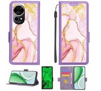 Aroepurt Case Compatible for Huawei Nova 12 Pro Phone Case Flip Cover [with Tempered Glass Screen Protector][RFID Blocking][Gold Glitter+Luminous] LPT-FDL