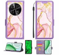 Aroepurt Case Compatible for Huawei nova 13i Phone Case Flip Cover [with Tempered Glass Screen Protector][RFID Blocking][Gold Glitter+Luminous] LPT-FDL