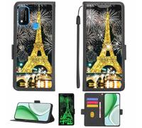 Aroepurt Case Compatible for Ihunt S22 Plus Phone Case Flip Cover [with Tempered Glass Screen Protector][RFID Blocking][Gold Glitter+Luminous] LPT-TT