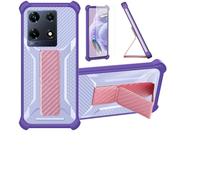 Aroepurt Case Compatible for INFINIX NOTE 30 Pro Phone Case Cover [with Tempered Glass Screen Protector] Hybrid Case [Folding Support Magnetic] [Frosted anti-fingerprint] Purple