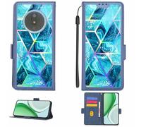 Aroepurt Case Compatible for itel V52A Phone Case Flip Cover [with Tempered Glass Screen Protector][RFID Blocking][Colorful Reflect Light] LPT-LS