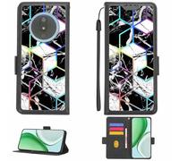 Aroepurt Case Compatible for itel V52A Phone Case Flip Cover [with Tempered Glass Screen Protector][RFID Blocking][Colorful Reflect Light] LPT-HS