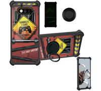 Aroepurt Case Compatible for Jcb Phone ToughPhone E10 Phone Case Cover [with 1* Tempered Glass Screen Protector][Hard PC + Soft Silicone][Ring Support] [Luminous Effect] YGH-JGP