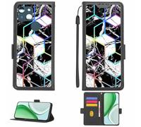 Aroepurt Case Compatible for LOGIC L55 Phone Case Flip Cover [with Tempered Glass Screen Protector][RFID Blocking][Colorful Reflect Light] LPT-HS