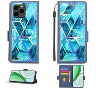 Aroepurt Case Compatible for Logic L65t Phone Case Flip Cover [with Tempered Glass Screen Protector][RFID Blocking][Colorful Reflect Light] LPT-LS