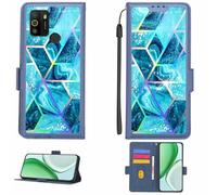 Aroepurt Case Compatible for logicom Solar Phone Case Flip Cover [with Tempered Glass Screen Protector][RFID Blocking][Colorful Reflect Light] LPT-LS