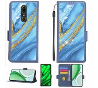 Aroepurt Case Compatible for Mason D450B D450C1 D450A Phone Case Flip Cover [with Tempered Glass Screen Protector][RFID Blocking][Gold Glitter+Luminous] LPT-LDL