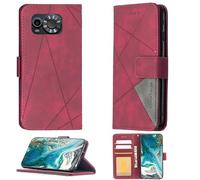 Aroepurt Case Compatible for Maxcom Ms601 Phone Case Cover [with Tempered Glass Screen Protector] Flip Stand Cover PU Leather Wallet Case Red
