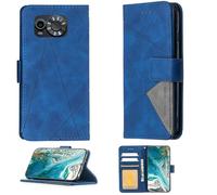 Aroepurt Case Compatible for Maxcom Ms601 Phone Case Cover [with Tempered Glass Screen Protector] Flip Stand Cover PU Leather Wallet Case Blue