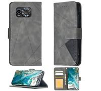 Aroepurt Case Compatible for Maxcom Ms601 Phone Case Cover [with Tempered Glass Screen Protector] Flip Stand Cover PU Leather Wallet Case Grey
