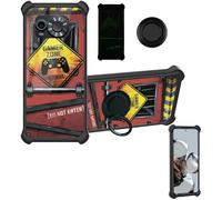 Aroepurt Case Compatible for Maxcom Ms601 Phone Case Cover [with Tempered Glass Screen Protector][Hard PC + Soft Silicone][Ring Support] [Luminous Effect] YGH-JGP