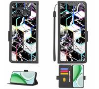 Aroepurt Case Compatible for Maxcom Ms601 Phone Case Flip Cover [with Tempered Glass Screen Protector][RFID Blocking][Colorful Reflect Light] LPT-HS