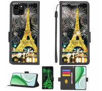 Aroepurt Case Compatible for Mintt Cool M5 Phone Case Flip Cover [with Tempered Glass Screen Protector][RFID Blocking][Gold Glitter+Luminous] LPT-TT