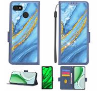 Aroepurt Case Compatible for Mobile Initiative Ethos Phone Case Flip Cover [with Tempered Glass Screen Protector][RFID Blocking][Gold Glitter+Luminous] LPT-LDL