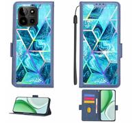 Aroepurt Case Compatible for myPhone N23 5G Phone Case Flip Cover [with Tempered Glass Screen Protector][RFID Blocking][Colorful Reflect Light] LPT-LS