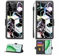 Aroepurt Case Compatible for myPhone N23 5G Phone Case Flip Cover [with Tempered Glass Screen Protector][RFID Blocking][Colorful Reflect Light] LPT-HS