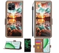 Aroepurt Case Compatible for Myphone N23 Lite Phone Case Flip Cover [with Tempered Glass Screen Protector][RFID Blocking][Luminous Effect] LPT-FJ