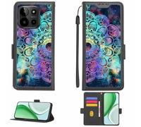 Aroepurt Case Compatible for myPhone N23 Plus 5G Phone Case Flip Cover [with Tempered Glass Screen Protector][RFID Blocking][Colorful Reflect Light] LPT-HTT