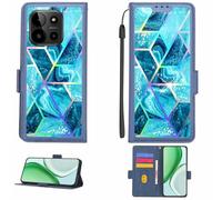 Aroepurt Case Compatible for myPhone N23 Plus Phone Case Flip Cover [with Tempered Glass Screen Protector][RFID Blocking][Colorful Reflect Light] LPT-LS