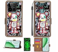 Aroepurt Case Compatible for myPhone N23 Plus Phone Case Flip Cover [with Tempered Glass Screen Protector][RFID Blocking][Luminous Effect] LPT-MXX