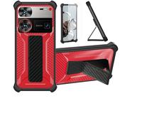 Aroepurt Case Compatible for nubia Z60 Ultra Leading Version Phone Case Stand Cover [with Tempered Glass Screen Protector] Hybrid Case [Folding Support Magnetic] [Frosted anti-fingerprint] Red