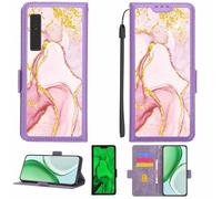 Aroepurt Case Compatible for Onyx Boox Kant ePaper eReader Phone Case Flip Cover [with Tempered Glass Screen Protector][RFID Blocking][Gold Glitter+Luminous] LPT-FDL