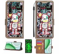 Aroepurt Case Compatible for OPPO Find X2 Pro Phone Case Flip Cover [with Tempered Glass Screen Protector][RFID Blocking][Luminous Effect] LPT-MXX