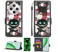 Aroepurt Case Compatible for Oppo Find X8S+ Plus Phone Case Flip Cover [with Tempered Glass Screen Protector][RFID Blocking][Luminous Effect] LPT-LZM