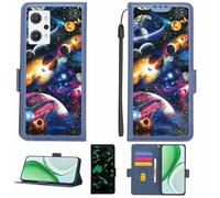 Aroepurt Case Compatible for Oppo Reno7 A 5g Phone Case Flip Cover [with Tempered Glass Screen Protector][RFID Blocking][Luminous Effect] LPT-XQ