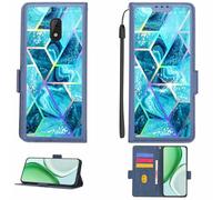 Aroepurt Case Compatible for Orange Nola fun 3 Phone Case Flip Cover [with Tempered Glass Screen Protector][RFID Blocking][Colorful Reflect Light] LPT-LS