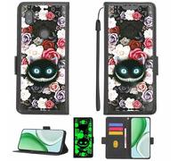 Aroepurt Case Compatible for Orbic Fun+ Plus Phone Case Flip Cover [with Tempered Glass Screen Protector][RFID Blocking][Luminous Effect] LPT-LZM