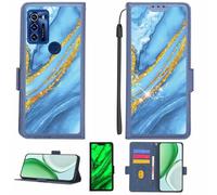 Aroepurt Case Compatible for Orbic Fun Pro 5g R678l5sfp Phone Case Flip Cover [with Tempered Glass Screen Protector][RFID Blocking][Gold Glitter+Luminous] LPT-LDL