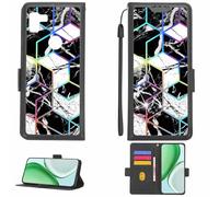 Aroepurt Case Compatible for Orbic Fun RC609LSM Phone Case Flip Cover [with Tempered Glass Screen Protector][RFID Blocking][Colorful Reflect Light] LPT-HS
