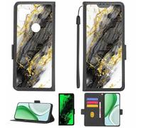 Aroepurt Case Compatible for Orbic Fun RC609LSM Phone Case Flip Cover [with Tempered Glass Screen Protector][RFID Blocking][Gold Glitter+Luminous] LPT-HDL